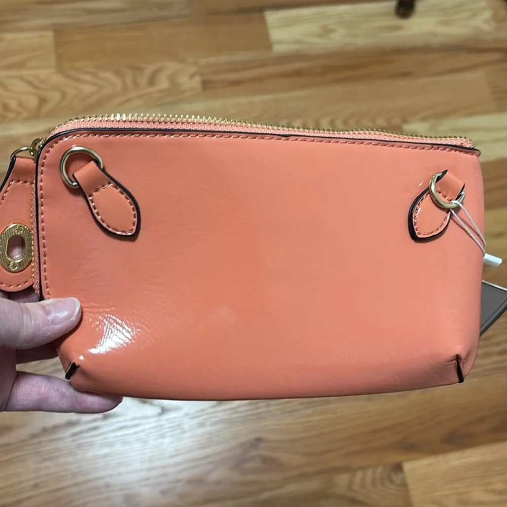 NWT Jen & Co. coral color clutch
